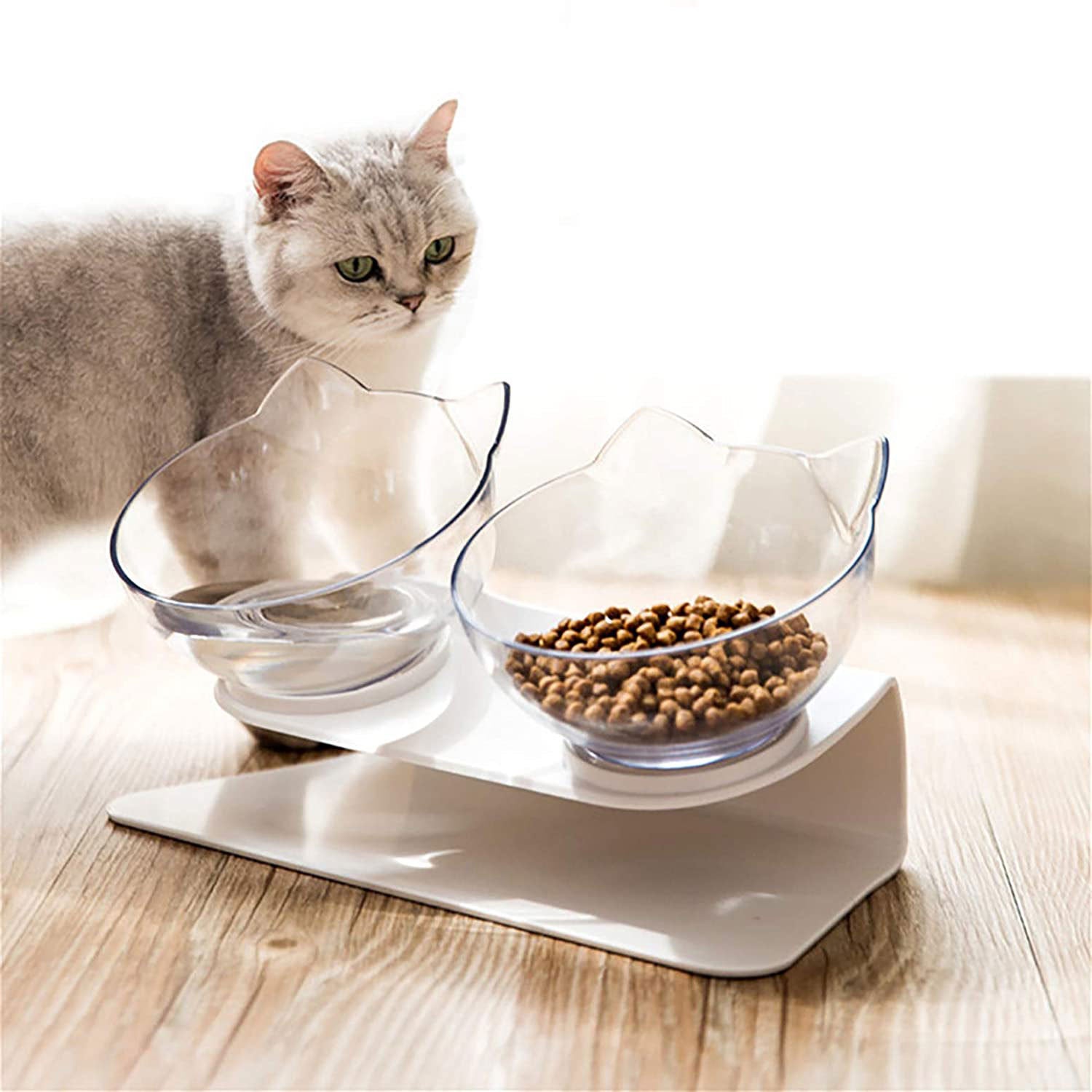 Tax Non Slip Double Feeder Bowl With Raised Stand