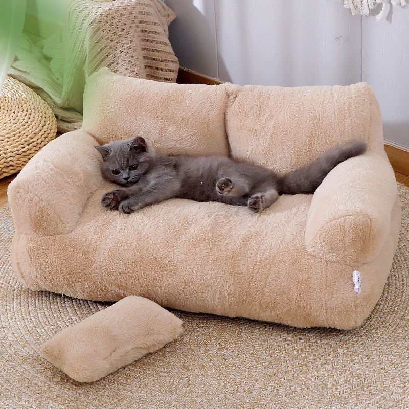 Comfortable dog and cat sofa bed with plush cushioning