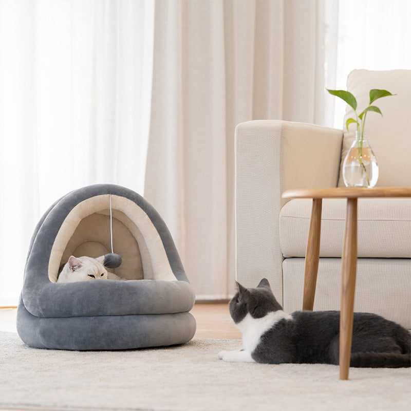Cat House Bed & Sofa Mat | Foldable Nest for Kittens & Small Pets