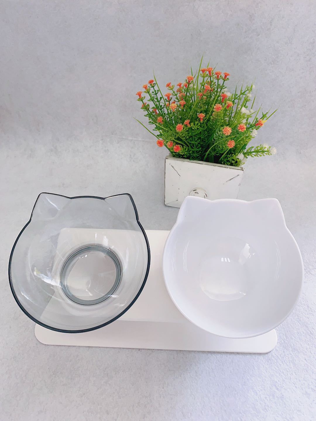 Tax Non Slip Double Feeder Bowl With Raised Stand